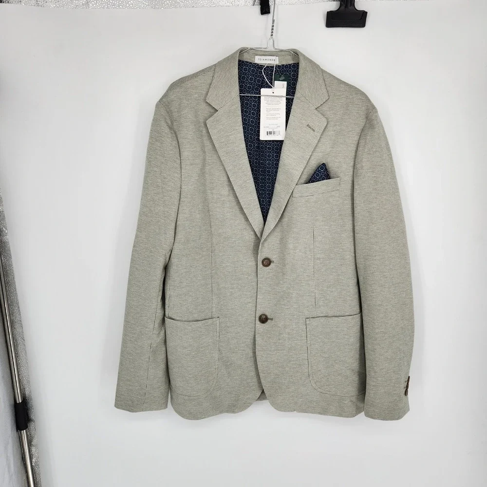 NWT 7Diamonds Light Green Sage Medium Stretch Sterling Blazer